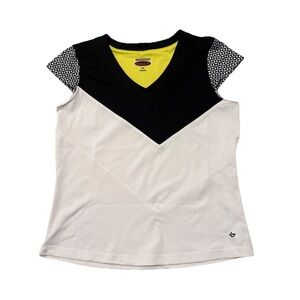 Bolle Black, White, and Yellow V-Neck Women's Jersey